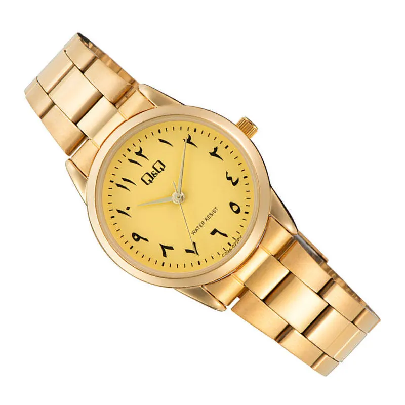 Q&Q Quartz Gold-tone Trandy Ladies Watch- C09A-022PY